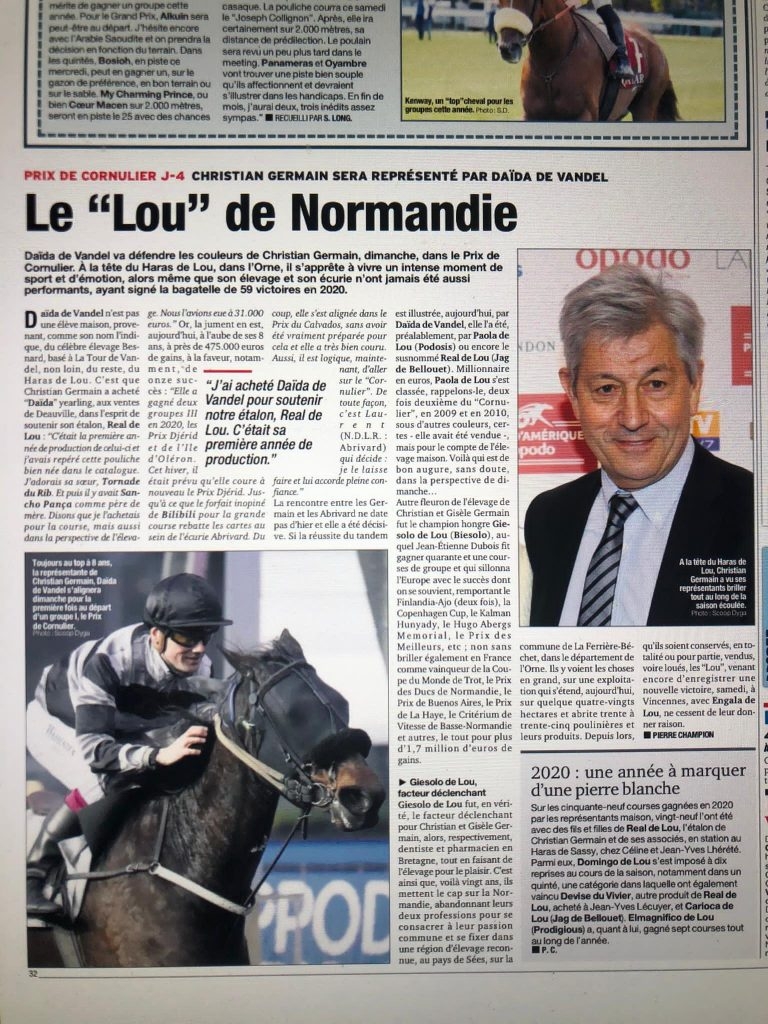 DAIDA DE VANDEL dans le Cornulier vu dans Paris-turf